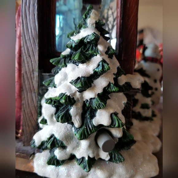 Vintage Christmas lights 3d 2 sided window decor snow glass display musical - Picture 2 of 16